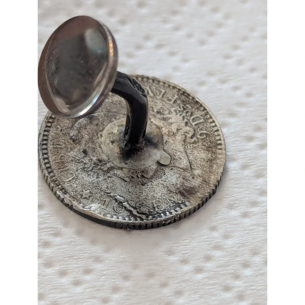 Pair Silver 1883 10 Centavos Cluff Links - .900‎ Silver Coins